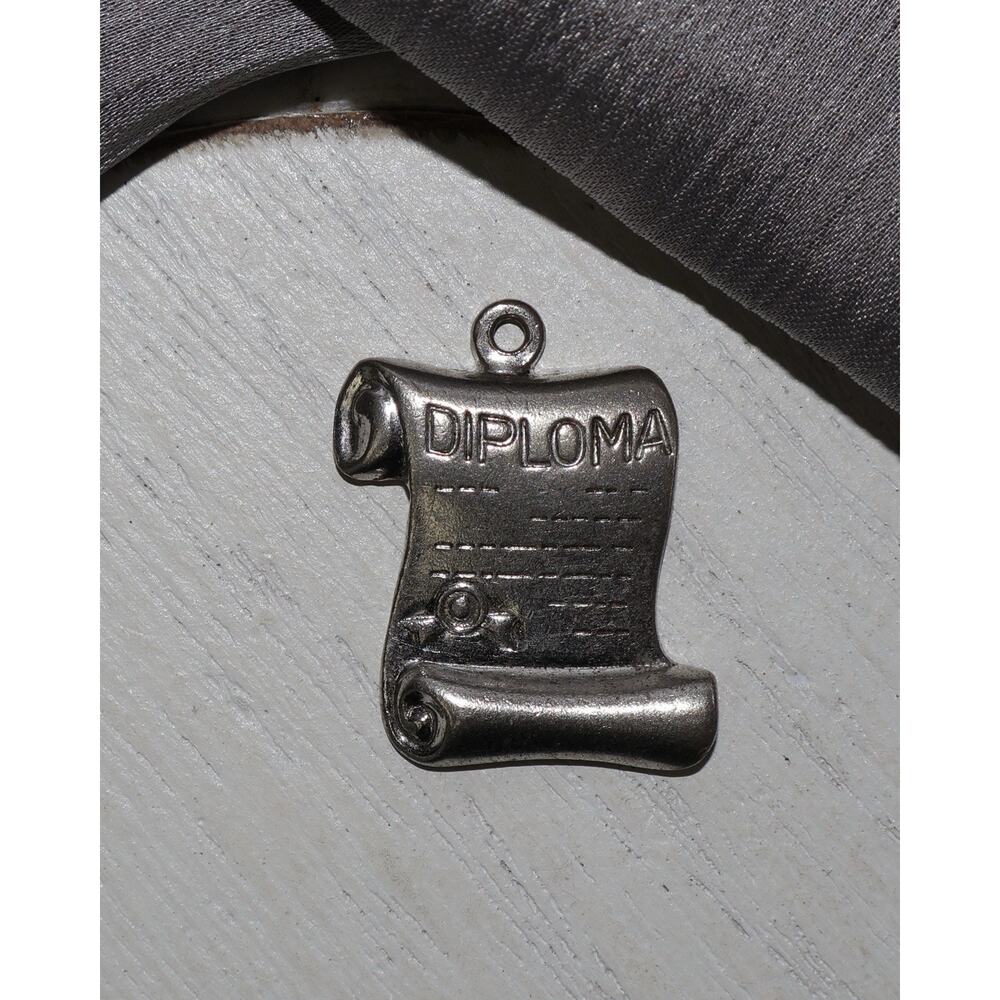 Vintage Diploma Graduation Sterling Silver Charm 2.9G / 0.9in